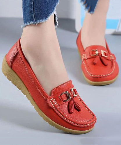 White Splicing Comfortable Loafer Shoes Uu006