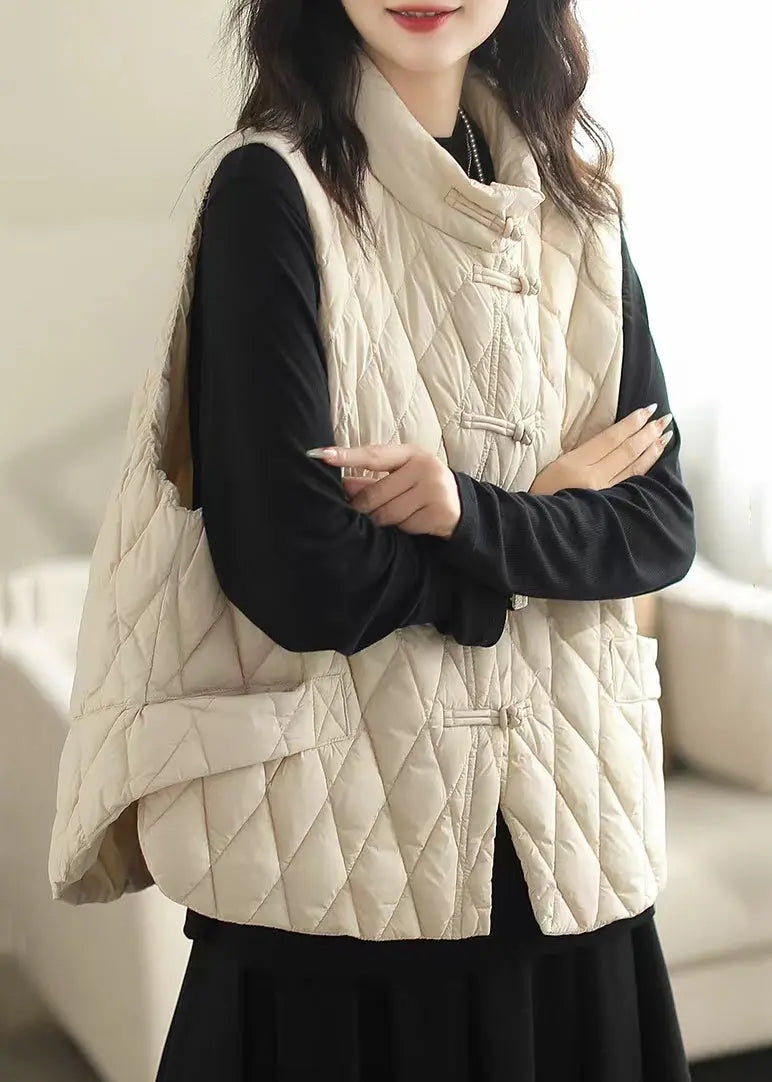 Cotton Filled Waistcoat Stand Collar