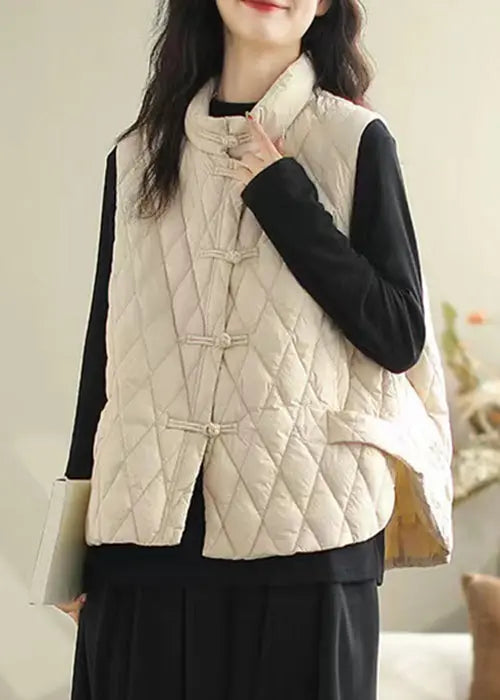 Cotton Filled Waistcoat Stand Collar
