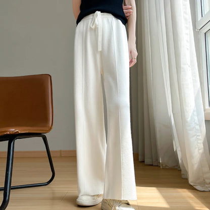 Wide Leisure Loose High Waist Elastic Knitting Autumn New Pants