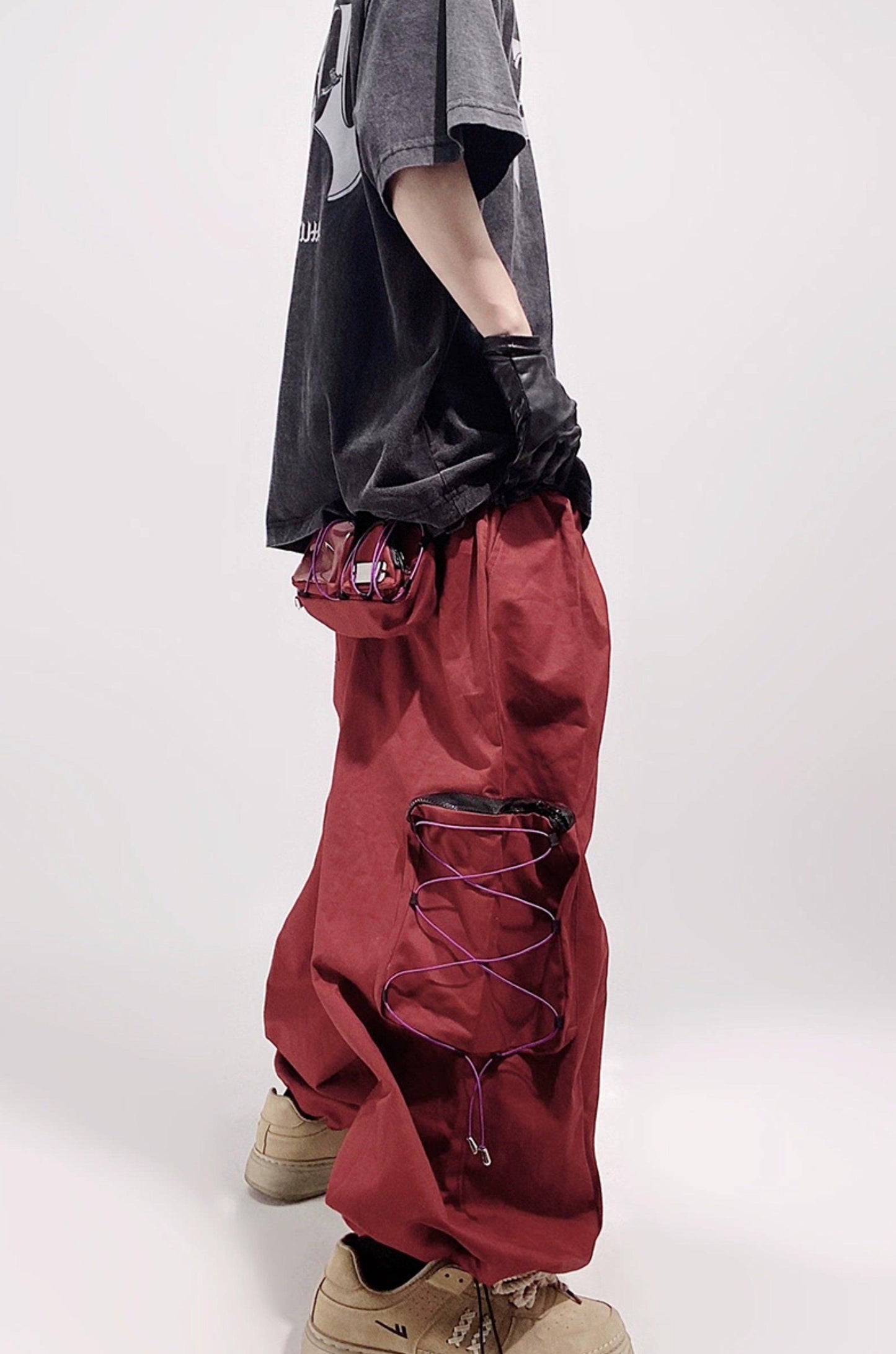 Noir Laced Cargo Pants