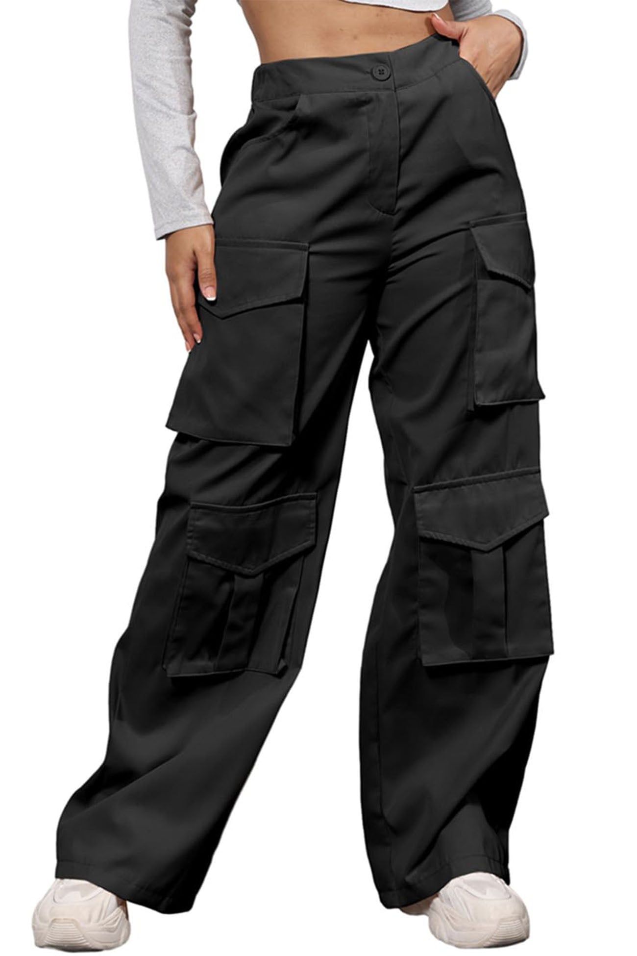 Wide Leg Cargo Pants With Pockets