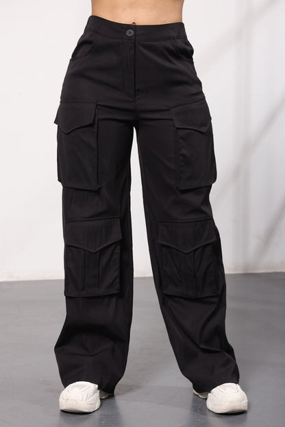 Wide Leg Cargo Pants With Pockets