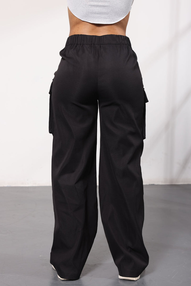 Wide Leg Cargo Pants With Pockets