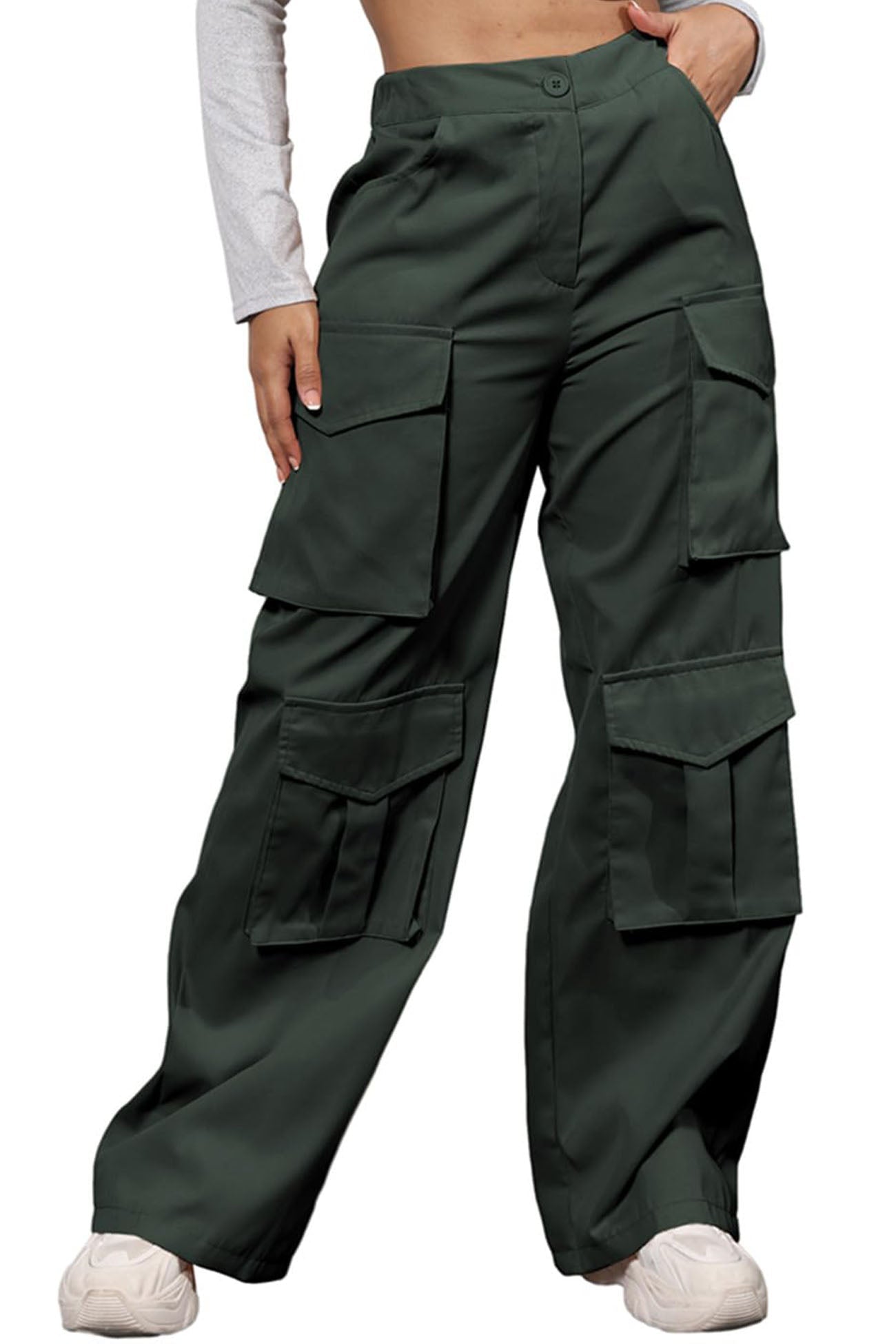 Wide Leg Cargo Pants With Pockets
