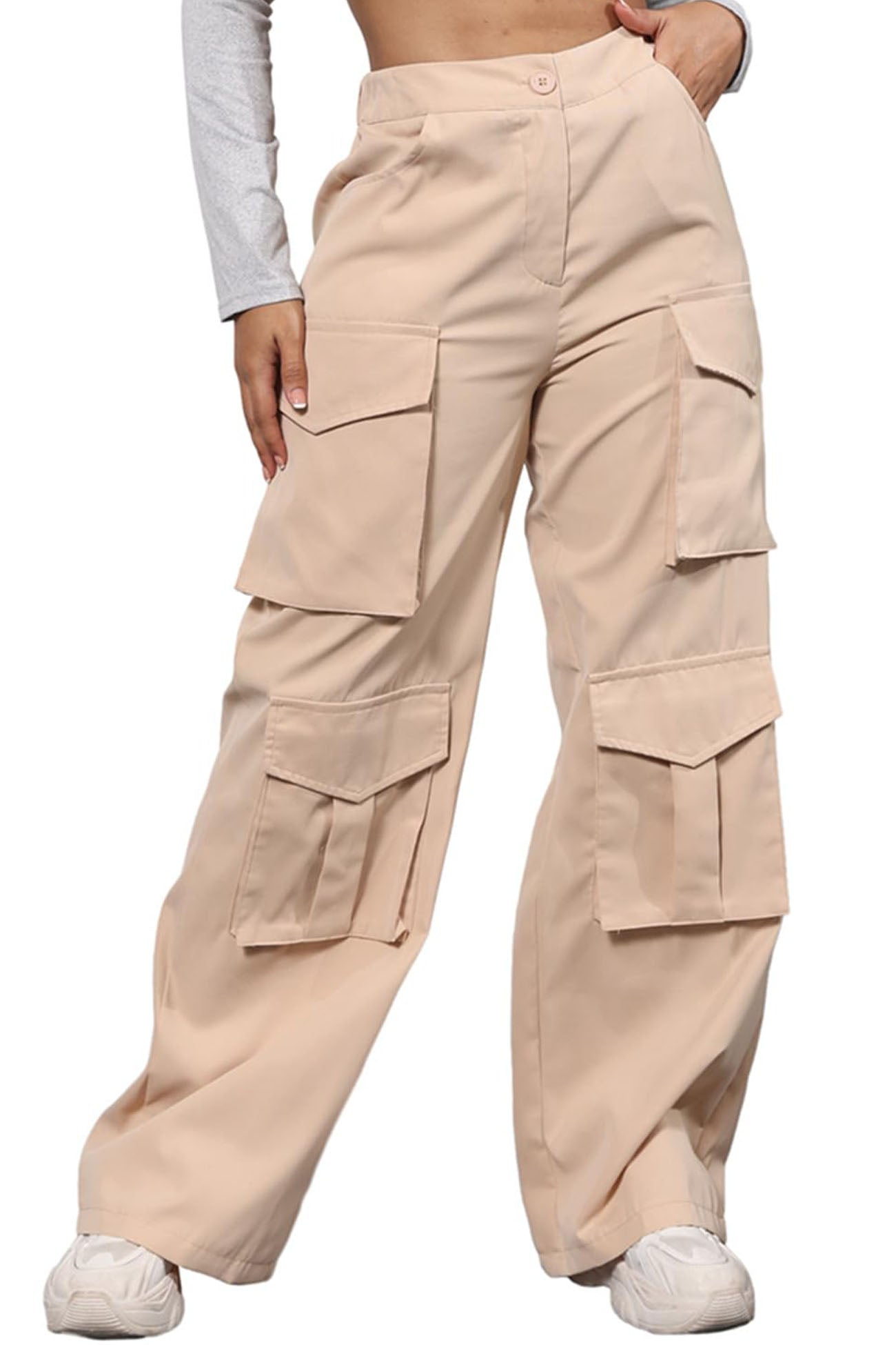 Wide Leg Cargo Pants With Pockets