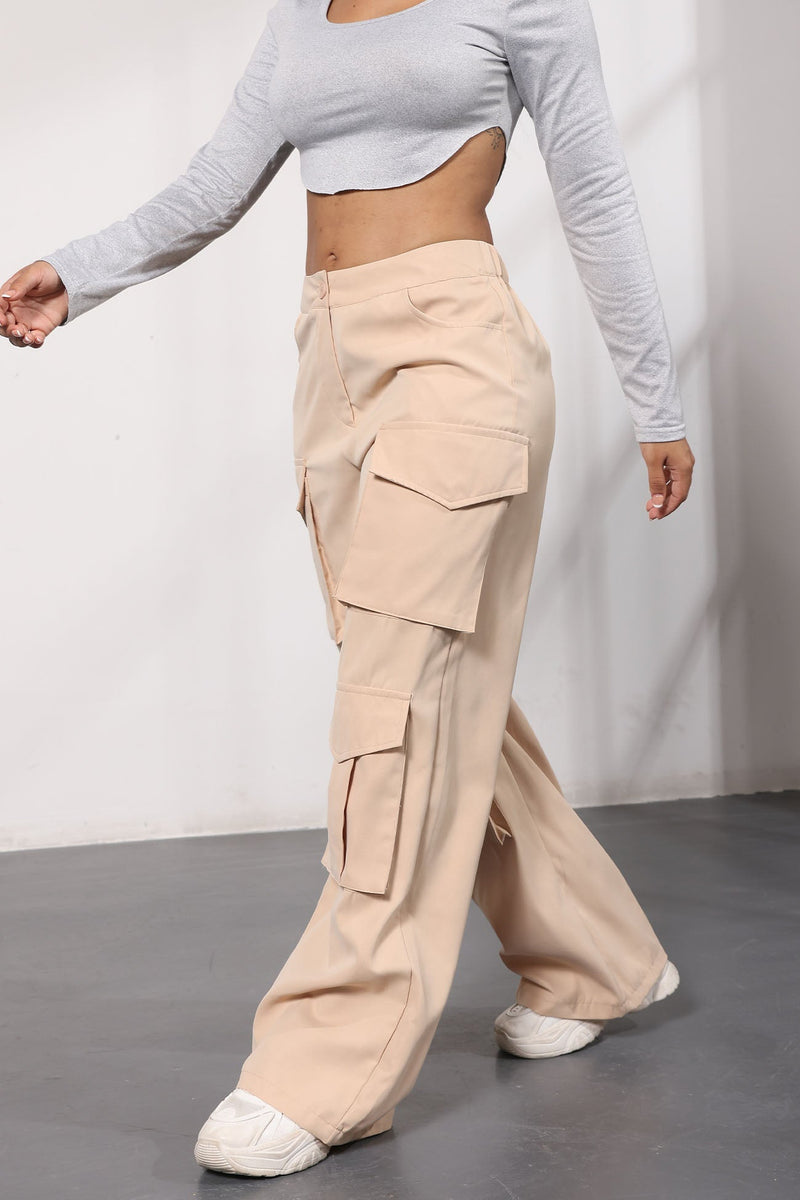 Wide Leg Cargo Pants With Pockets