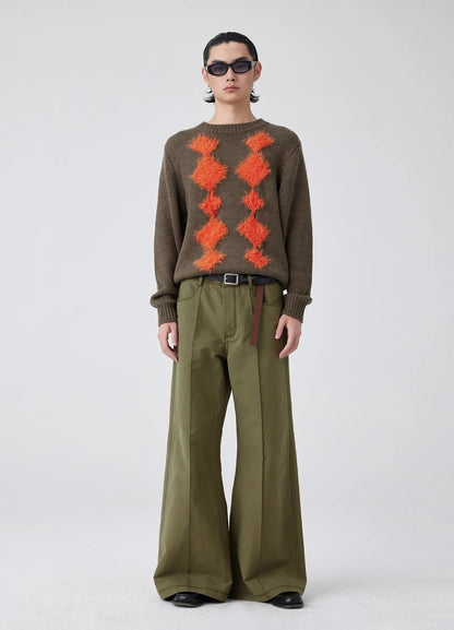 Front Seam Wide-leg Pants