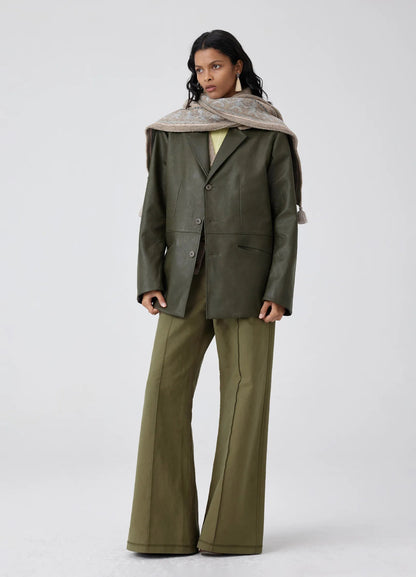 Front Seam Wide-leg Pants