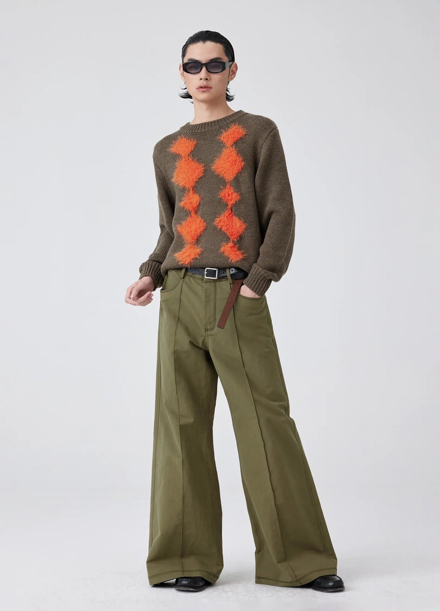 Front Seam Wide-leg Pants