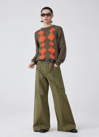 Front Seam Wide-leg Pants