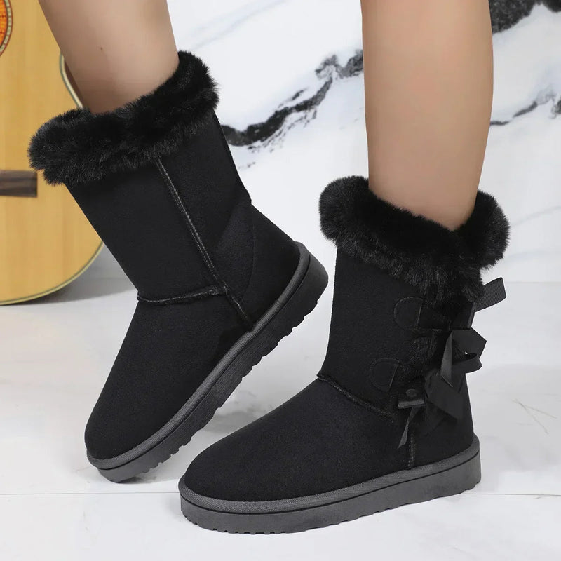 Winter Boots Fur Snow Boots Low-top Warm Fur Shoes and Winter Short Boots Super Mini Outer Wear Non-slip