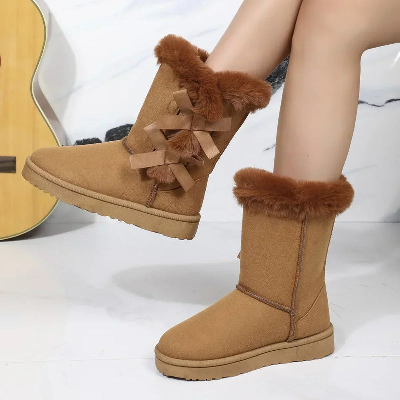 Winter Boots Fur Snow Boots Low-top Warm Fur Shoes and Winter Short Boots Super Mini Outer Wear Non-slip