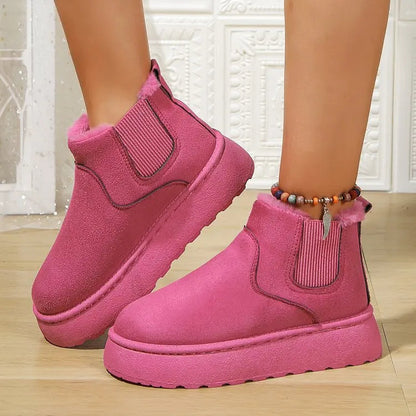 Winter Boots New Rubber Thick Sole Ankle Boots for Outdoor Elevated Comfort Warm Walking Cotton Shoes Snow Boots