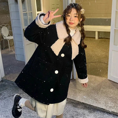 Winter Christmas Warm Loose Red Thick New Coat
