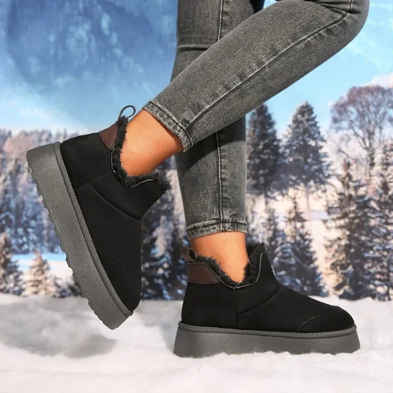 Winter Fur Snow Boots Low-top Warm Fur Shoes and Winter Short Boots Super Mini Outer Wear Non-slip