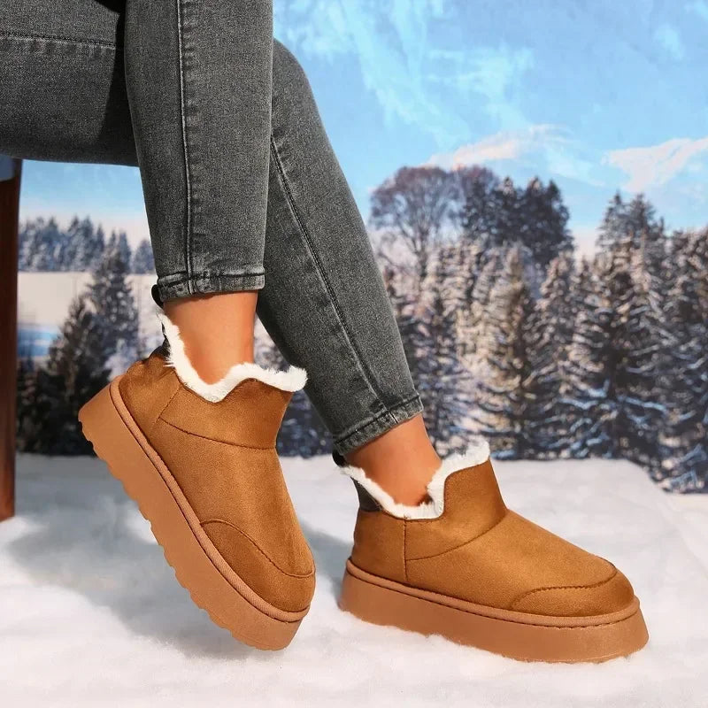 Winter Fur Snow Boots Low-top Warm Fur Shoes and Winter Short Boots Super Mini Outer Wear Non-slip
