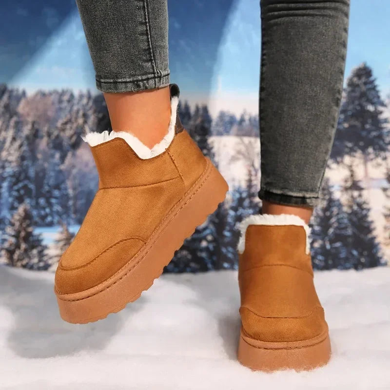 Winter Fur Snow Boots Low-top Warm Fur Shoes and Winter Short Boots Super Mini Outer Wear Non-slip