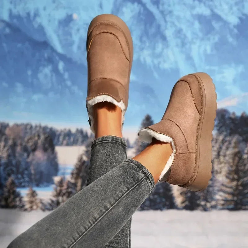 Winter Fur Snow Boots Low-top Warm Fur Shoes and Winter Short Boots Super Mini Outer Wear Non-slip