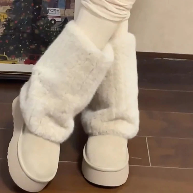 Platform Warm Slip-on Comfort Outdoor Snow Boot