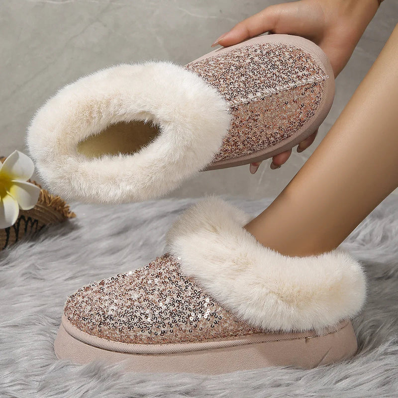 Winter Short Plush Warm New Suede Fur Snow Boot