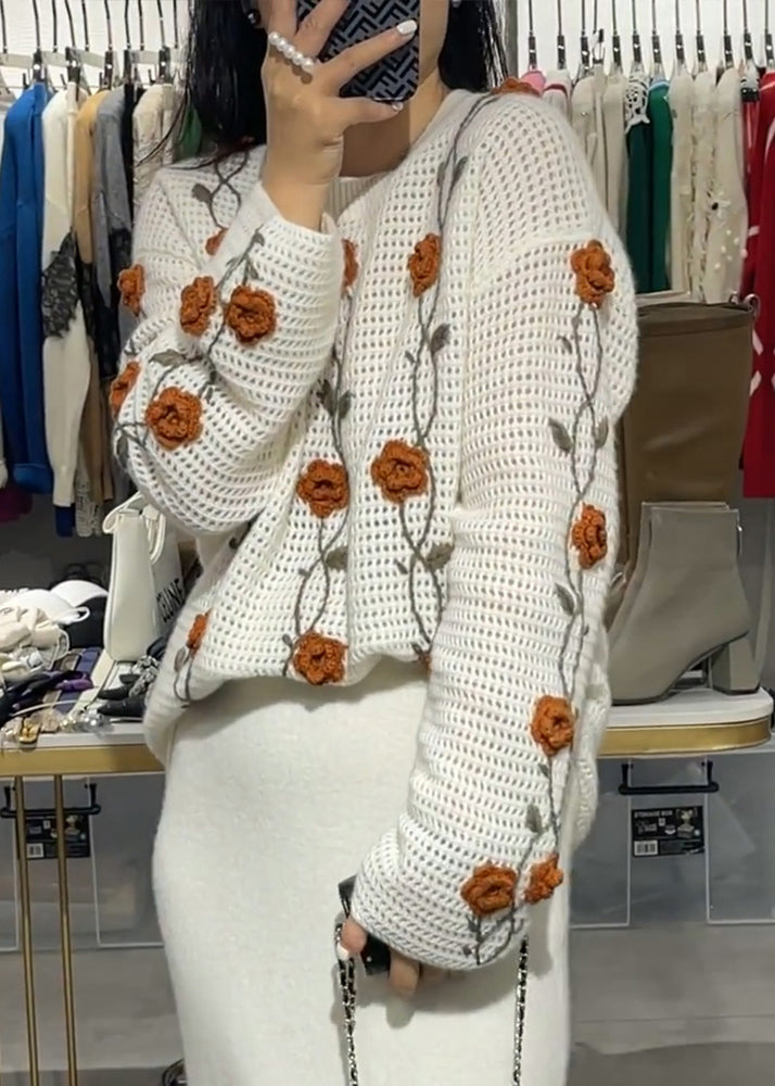 Apricot O Neck Knit Sweaters Fall We026