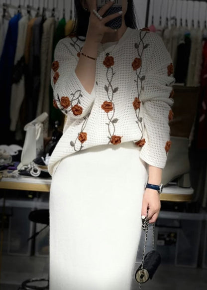 Apricot O Neck Knit Sweaters Fall We026
