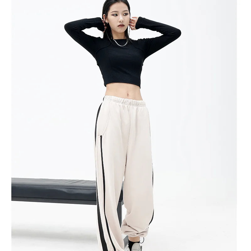 High Waist Wide Leg Black Baggy Sweatpants
