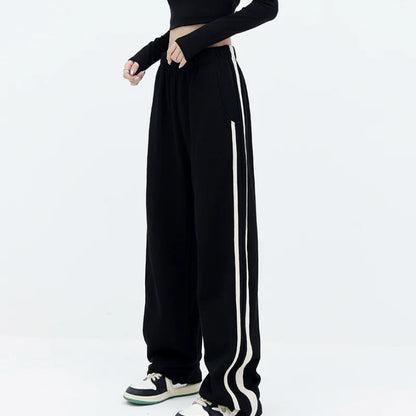 High Waist Wide Leg Black Baggy Sweatpants