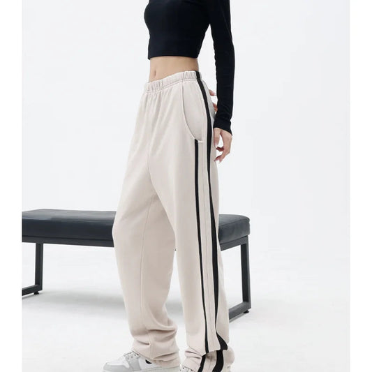 High Waist Wide Leg Black Baggy Sweatpants