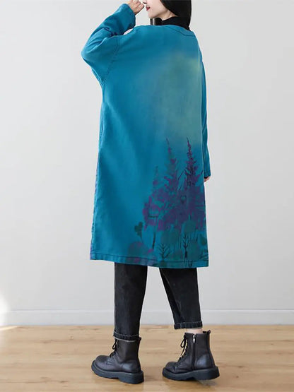 Flower Print Long Coat