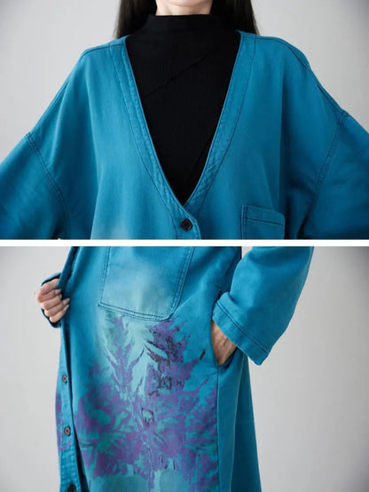 Flower Print Long Coat