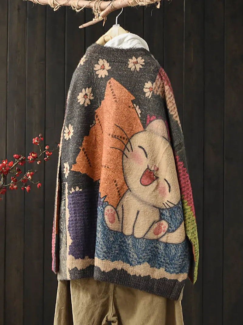 Cat Knitted Warm Sweater