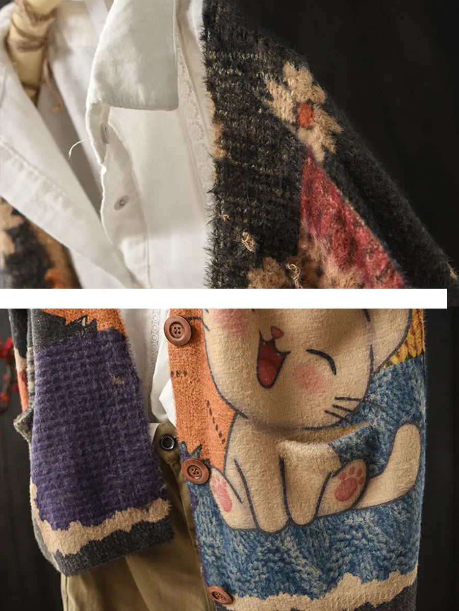 Cat Knitted Warm Sweater