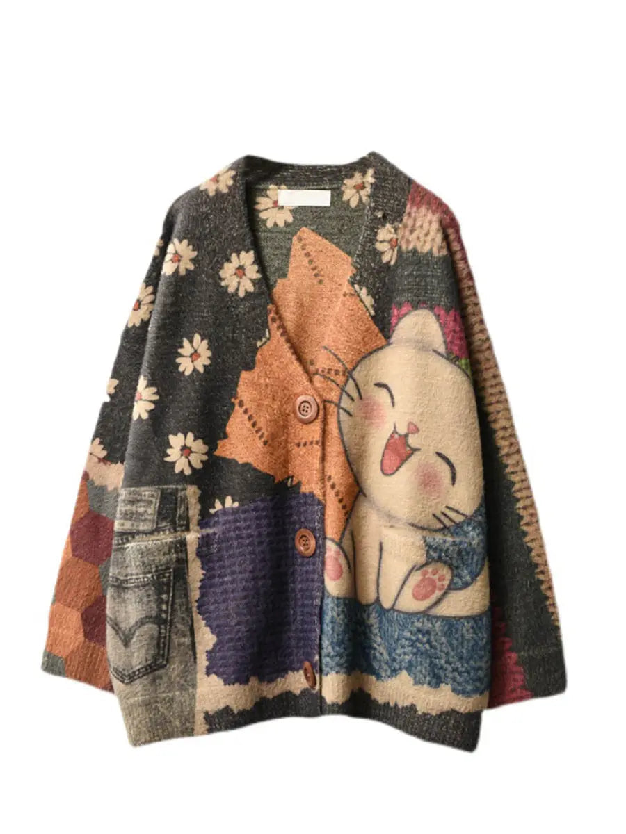 Cat Knitted Warm Sweater
