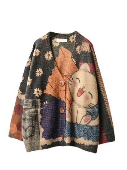 Cat Knitted Warm Sweater