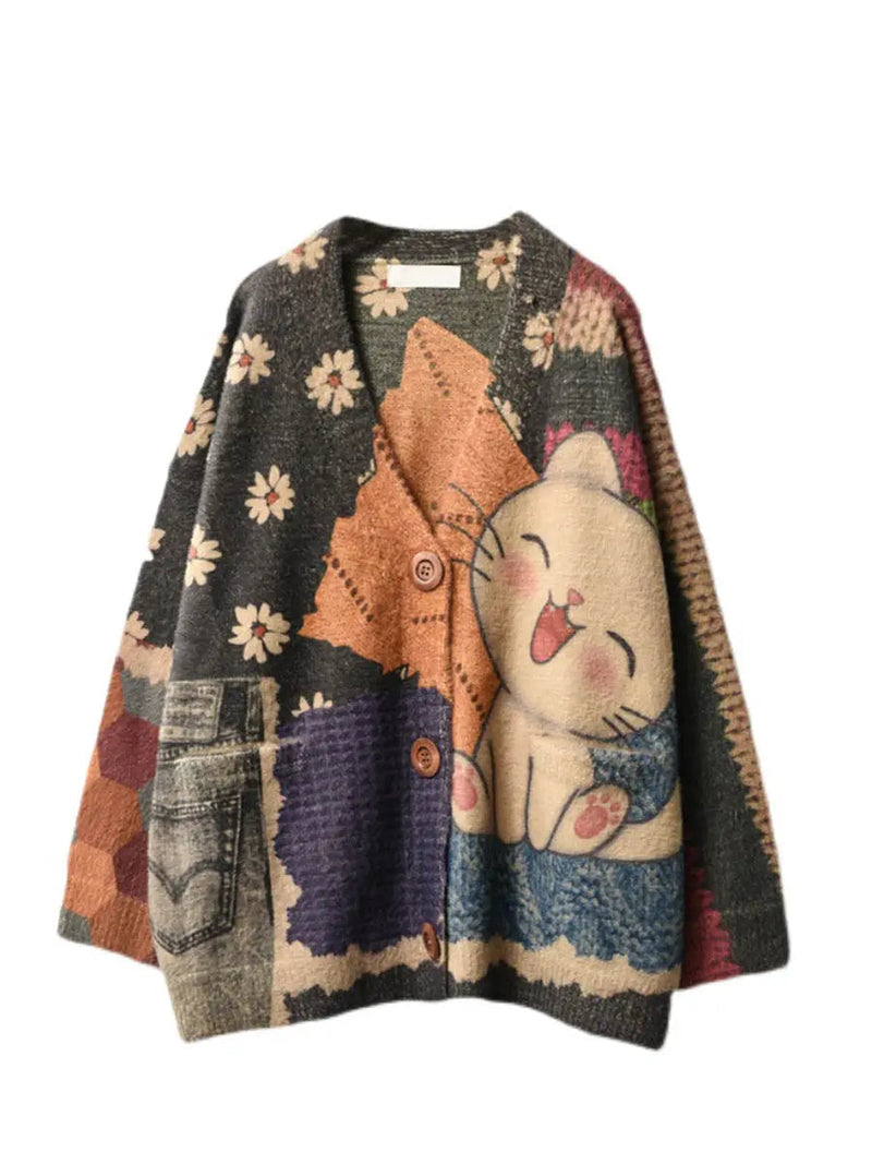 Cat Knitted Warm Sweater