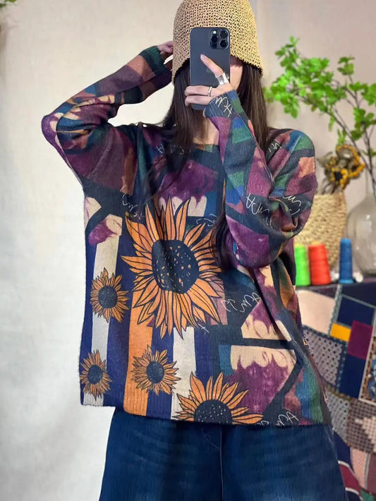 Print Knitted Sweater