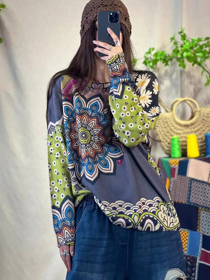 Print Knitted Sweater