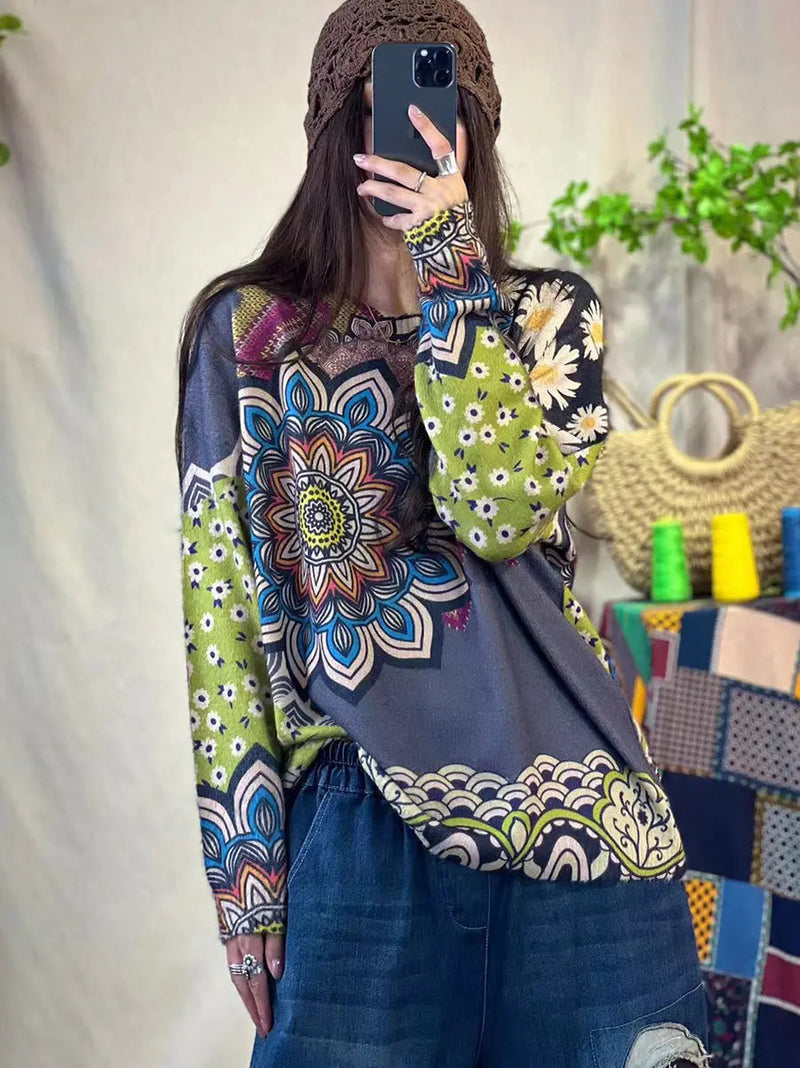 Print Knitted Sweater