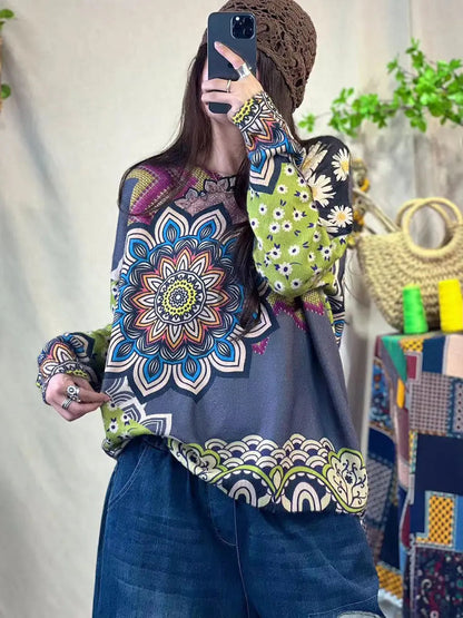 Print Knitted Sweater