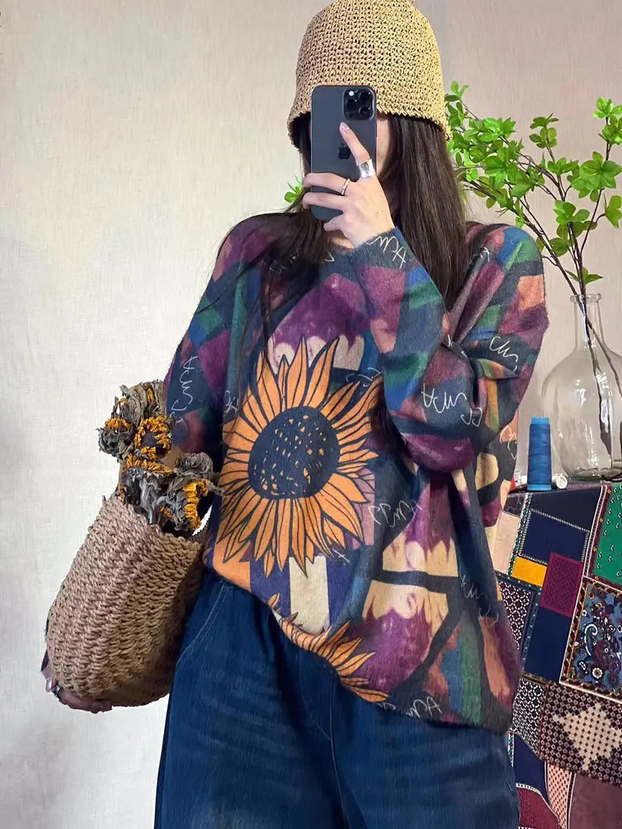Print Knitted Sweater