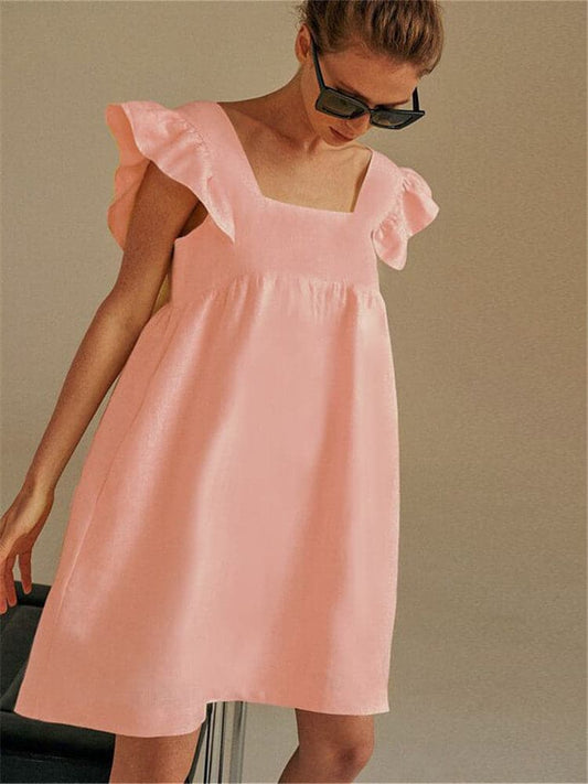 Backless Ruffle Mini Dress
