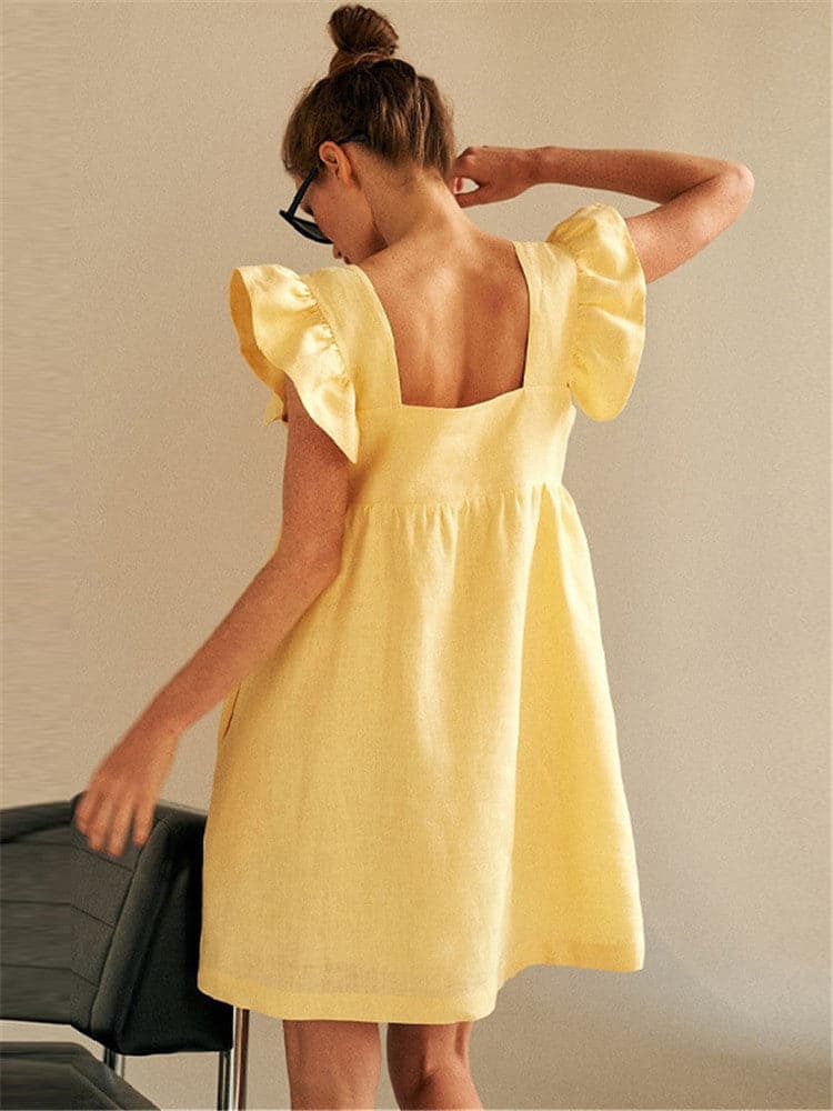 Backless Ruffle Mini Dress