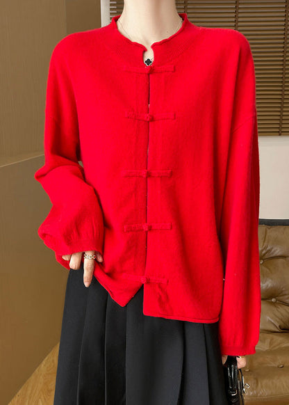 Black Button Woolen Knit Coats Fall Ab1041