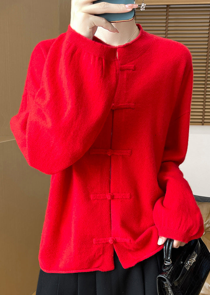 Black Button Woolen Knit Coats Fall Ab1041