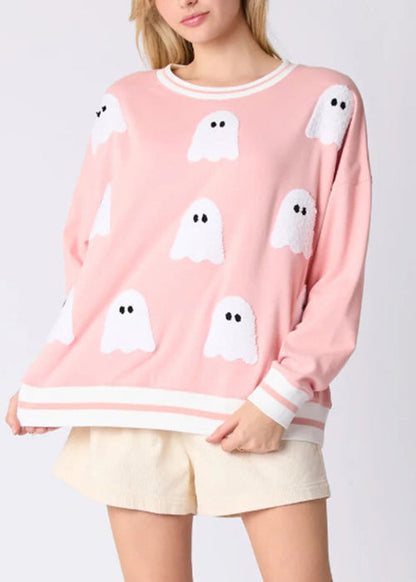 Black O Neck Character Cotton Sweatshirts Long Sleeve Ae1037