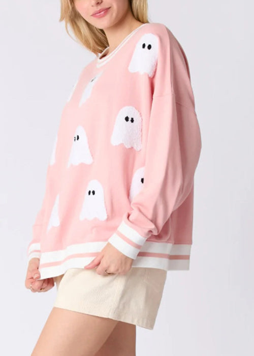 Black O Neck Character Cotton Sweatshirts Long Sleeve Ae1037