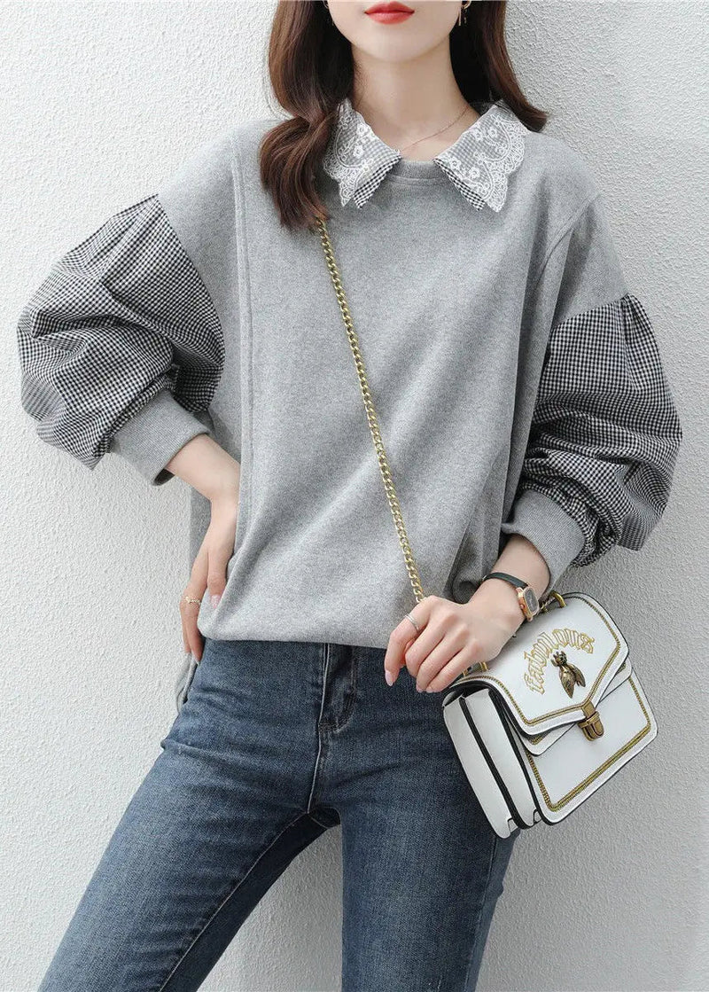 False Two Pieces Cotton Sweatshirt Fall