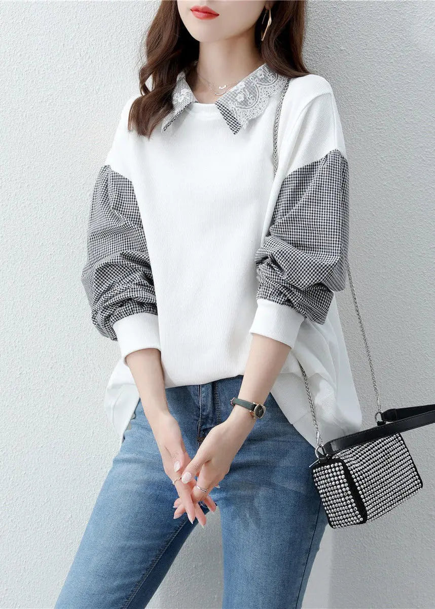 False Two Pieces Cotton Sweatshirt Fall